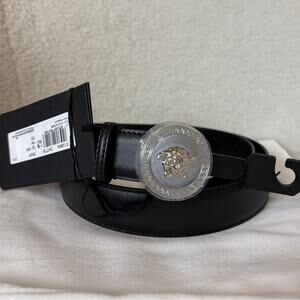 Versace Black Belt Bag with silver Medusa 75cm